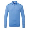 Ping Angus Long Sleeve Golf Polo Shirt -FootJ Golf Club Shop Ping AW22 Angus Performance Long Sleeve Polo Shirt PO3504 FB56 SHPIN321 French Blue Multi Front
