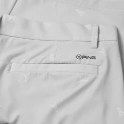 Ping Swift Golf Shorts -FootJ Golf Club Shop Ping SS23 Swift Tailored Shorts P03581 PGW TSPIN044 Pearl Grey White Detail