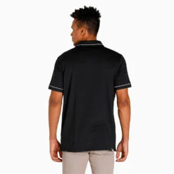 Puma Cloudspun Monarch Golf Polo Shirt 13 Puma Cloudspun Monarch Golf Polo Shirt -FootJ Golf Club Shop Puma AW22 Cloudspun Monarch Polo 530991 01 SHPUM642 Black Heather High Rise Model 3