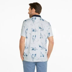 Puma MATTR Lowlands Golf Polo Shirt -FootJ Golf Club Shop Puma AW22 Mattr Lowlands Polo 535453 01 SHPUM636 Bright White Navy Blazer S Model 3