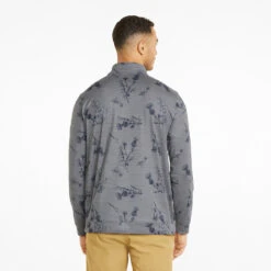 Puma Cloudspun Lowlands 1/4 Zip Golf Popover -FootJ Golf Club Shop Puma Cloudspun Lowlands 1 4 Zip Golf Popover Quiet Shade Heather 537067 02 SWPUM258 Model 3