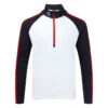 Sunderland Aspen Mid Layer Golf Top -FootJ Golf Club Shop Sunderland White Navy Red SUNMM39 ASP FRONT