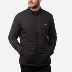 TravisMathew Interlude Full Zip Golf Jacket 11 TravisMathew Interlude Full Zip Golf Jacket -FootJ Golf Club Shop Travis Mathew SS21 Interlude Sweater Jacket 1MT003 0BLK Code SWTRA018 M Black Model 1