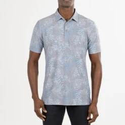 TravisMathew Patio Time Golf Polo Shirt 11 TravisMathew Patio Time Golf Polo Shirt -FootJ Golf Club Shop Travis Mathew SS21 Patio Time Golf Polo Shirt 1MW148 SHTRA058 L Heather Medium Grey Model 1