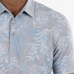 TravisMathew Patio Time Golf Polo Shirt 12 TravisMathew Patio Time Golf Polo Shirt -FootJ Golf Club Shop Travis Mathew SS21 Patio Time Golf Polo Shirt 1MW148 SHTRA058 L Heather Medium Grey Model 2