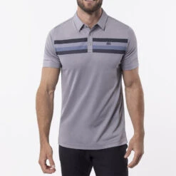 TravisMathew Private Dock Golf Polo Shirt 11 TravisMathew Private Dock Golf Polo Shirt -FootJ Golf Club Shop Travis Mathew SS21 Private Dock Golf Polo Shirt 1MW149 SHTRA054 M Heather Medium Grey Model 1