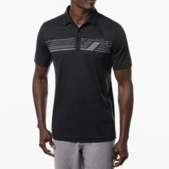 TravisMathew River Basin Golf Polo Shirt -FootJ Golf Club Shop Travis Mathew SS21 River Basin Golf Polo Shirt 1MW150 SHTRA059 L Black Model 1