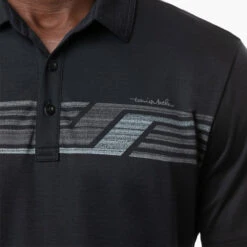 TravisMathew River Basin Golf Polo Shirt -FootJ Golf Club Shop Travis Mathew SS21 River Basin Golf Polo Shirt 1MW150 SHTRA059 L Black Model 2