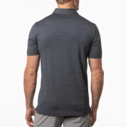 TravisMathew The Heater Golf Polo Shirt Black -FootJ Golf Club Shop Travis Mathew SS21 The Heater Golf Polo Shirt 1MW395 Code SHTRA036 M Vintage Indigo Black model 3