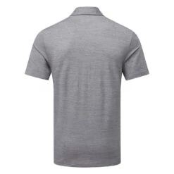 TravisMathew The Heater Golf Polo Shirt Black -FootJ Golf Club Shop Travis Mathew SS21 The Heater Golf Polo Shirt 1MW395 Code SHTRA037 M Sleet Quit Shade Back