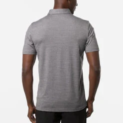 TravisMathew The Heater Golf Polo Shirt Black -FootJ Golf Club Shop Travis Mathew SS21 The Heater Golf Polo Shirt 1MW395 Code SHTRA037 M Sleet Quit Shade model 3