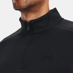 Under Armour Fleece 1/4 Zip Golf Sweater -FootJ Golf Club Shop Under Armour AW22 1 4 Zip Sweater 1373358 001 SWUND171 XL Black Black Model 2