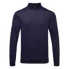 Under Armour Fleece 1/4 Zip Golf Sweater -FootJ Golf Club Shop Under Armour AW22 1 4 Zip Sweater 1373358 410 SWUND174 XXL Midnight Navy Black Front
