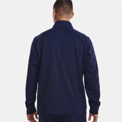Under Armour Fleece 1/4 Zip Golf Sweater -FootJ Golf Club Shop Under Armour AW22 1 4 Zip Sweater 1373358 410 SWUND174 XXL Midnight Navy Black Model 3
