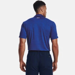 Under Armour Playoff 2.0 Hollen Stripe Golf Polo Shirt -FootJ Golf Club Shop Under Armour AW22 Playoff 2.0 Hollen Stripe Polo Shirt 1327037 489 SHUND298 Bauhaus Blue Versa Blue Oxford Blue Model 3