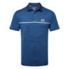 Under Armour Playoff 2.0 Hollen Stripe Golf Polo Shirt -FootJ Golf Club Shop Under Armour AW22 Playoff 2.0 Hollen Stripe Polo Shirt 1327037 495 SHUND297 XL Academy Petrol Blue Afterglow Front