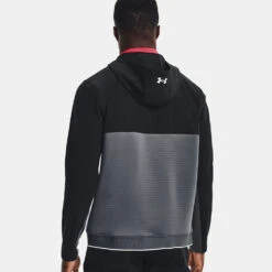 Under Armour Storm Daytona Full Zip Hoodie -FootJ Golf Club Shop Under Armour AW22 Storm Daytona Full Zip Sweater 1373412 012 SWUND184 Pitch Gray Black Reflective Model 3