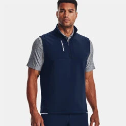 Under Armour Storm Daytona 1/2 Zip Golf Vest 11 Under Armour Storm Daytona 1/2 Zip Golf Vest -FootJ Golf Club Shop Under Armour AW22 Storm Daytona Vest Wind Top 1373408 408 WTUND092 Academy Academy Reflective Model 1