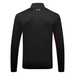 Under Armour Storm 1/2 Zip Golf Sweater -FootJ Golf Club Shop Under Armour AW22 Storm Midlayer 1 2 Zip Sweater 1370119 003 SWUND177 S Black Radio Red Radio Red Back