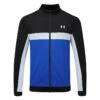 Under Armour Storm Full Zip Golf Jacket -FootJ Golf Club Shop Under Armour AW22 Storm Midlayer Full Zip Sweater 1370123 004 SWUND180 XXXL Black Versa Blue Oxford Blue Front
