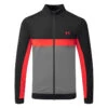 Under Armour Storm Full Zip Golf Jacket 1 Under Armour Storm Full Zip Golf Jacket -FootJ Golf Club Shop Under Armour AW22 Storm Midlayer Full Zip Sweater 1370123 005 SWUND181 Black Pitch Gray Radio Red Front