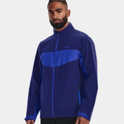 Under Armour Storm Proof 2.0 Waterproof Golf Jacket -FootJ Golf Club Shop Under Armour AW22 Stormproof 2.0 Waterproof Jacket 1371596 456 WJUND014 Bauhaus Blue Versa Blue Versa Blue Model 3