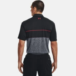 Under Armour Playoff 2.0 Low Round Golf Polo Shirt -FootJ Golf Club Shop Under Armour Playoff 2 0 Low Round Golf Polo Shirt SHUND295 Black Steel Bolt Red Model 3