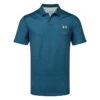 Under Armour Performance 3.0 Deuces Golf Polo Shirt -FootJ Golf Club Shop Under Armour SS23 Performance 3.0 Deuces Polo Shirt 1377378 414 SHUND318 S Static Blue Still Water Lime Surge Front