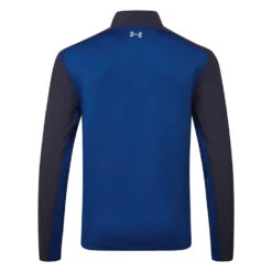 Under Armour Storm Daytona 1/2 Zip Golf Sweater -FootJ Golf Club Shop Under Armour SS23 Storm Daytona Half Zip Wind Top 1373409 410 SWUND205 S Midnight Navy Blue Mirage Reflective Back
