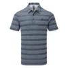 Adidas Two Colour Stripe Primegreen Golf Polo Shirt -FootJ Golf Club Shop adidas SS22 Two Colour Stripe Primegreen Golf Polo Shirt HI5181 M SHADI658 Navy White Front