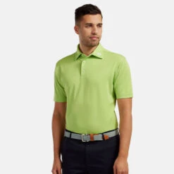 FootJoy Stretch Pique Solid Golf Polo Shirt 11 FootJoy Stretch Pique Solid Golf Polo Shirt -FootJ Golf Club Shop footjoy pique ss shirt ath 91818 lime Model 1